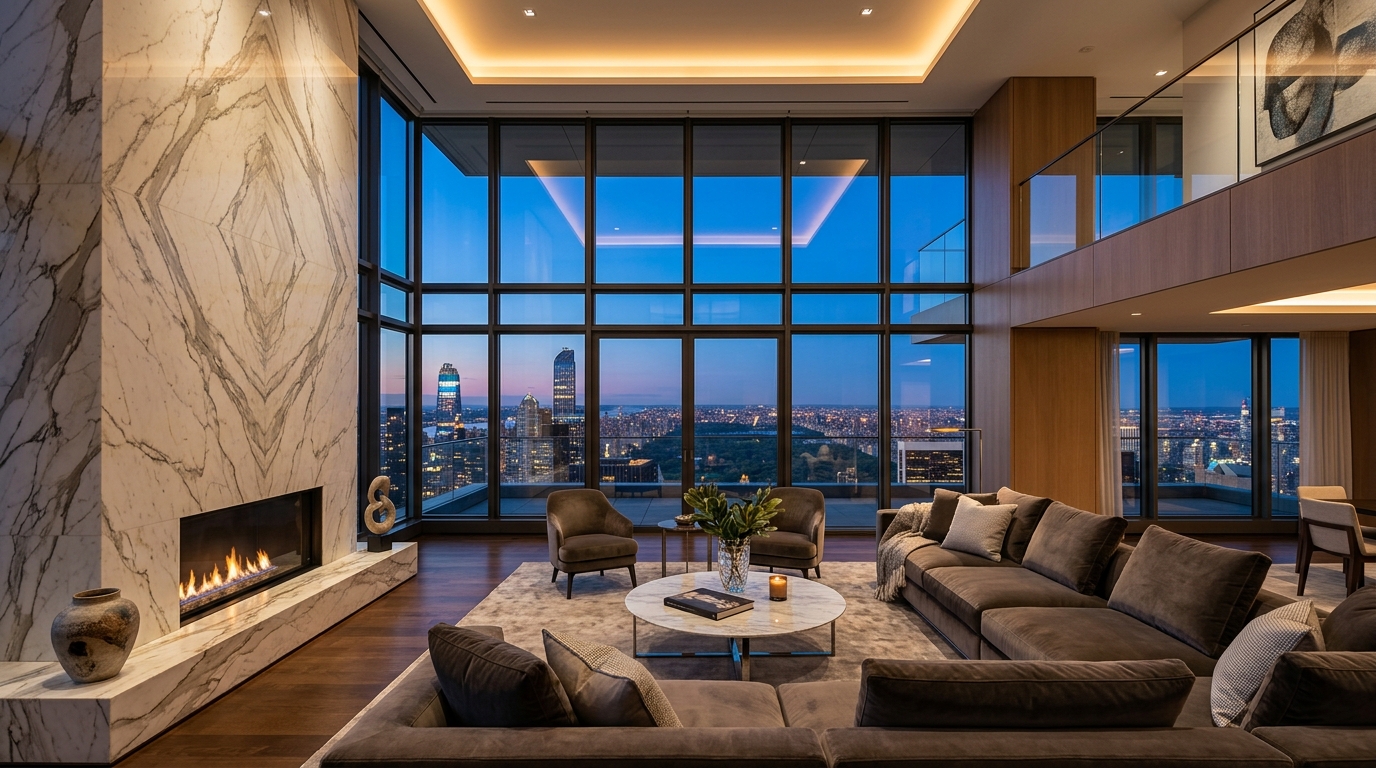 Luxury Penthouse Interior Rendering New York